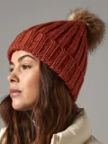 Fur Pom Pom Chunky Beanie