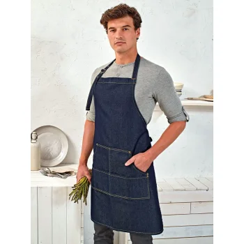 Jeans Stitch Denim Bib Apron
