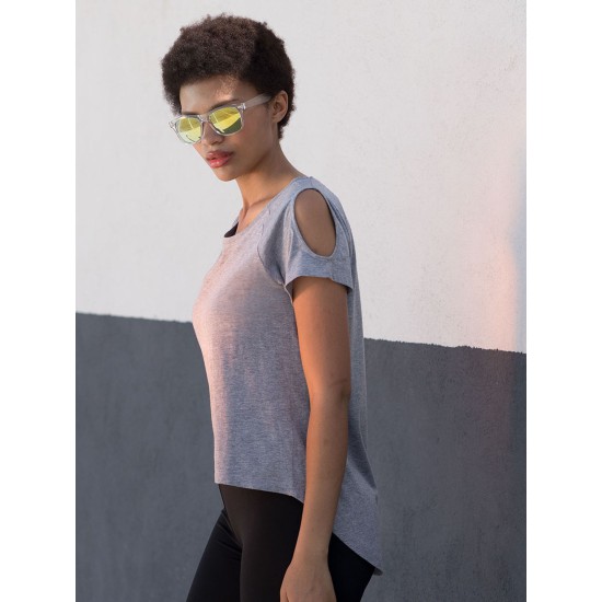 LADIES DROP TAIL TOP 65%C 35%P