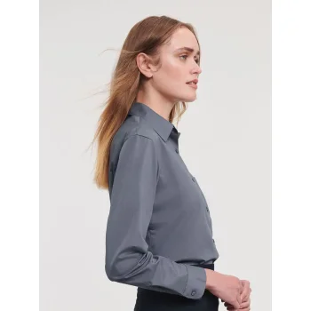 Ladies' Long Sleeve PolyCotton Poplin Shirt