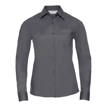 Ladies' Long Sleeve PolyCotton Poplin Shirt