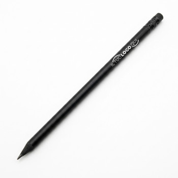 Matita HB in legno laccato nero con gomma nera