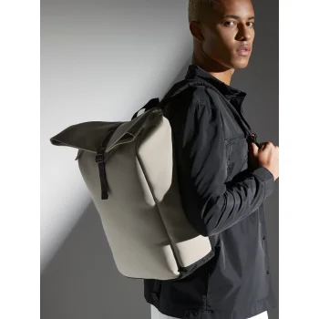 Matte PU Roll-Top Backpack