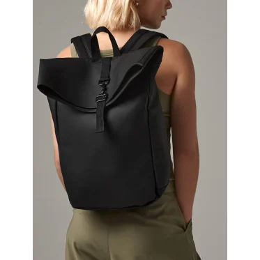 Matte PU Roll-Top Backpack