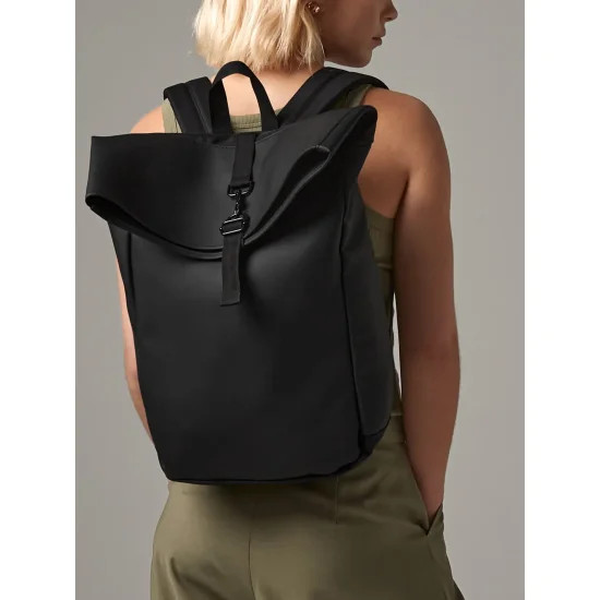 Matte PU Roll-Top Backpack