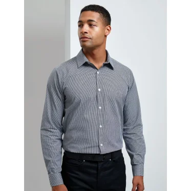 Men's Long Sleeve Microcheck Gingham Shirt