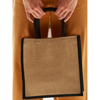 Natural Starched Jute Midi Tote