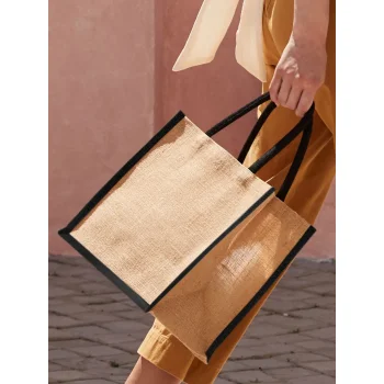 Natural Starched Jute Midi Tote