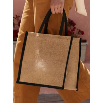 Natural Starched Jute Midi Tote