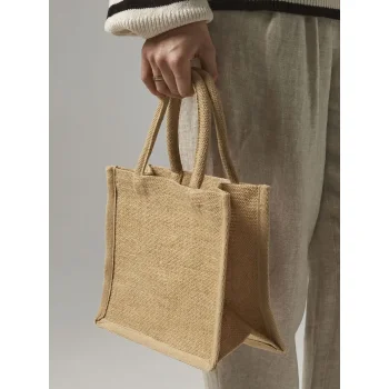 Natural Starched Jute Mini Gift Bag