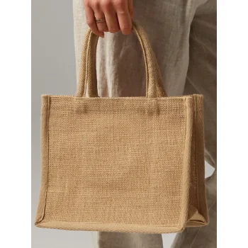 Natural Starched Jute Mini Gift Bag