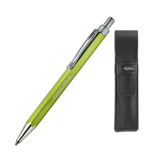 P.sfera you young coveri alluminio di colore giallo refil blu astuccio similpelle nero coveri