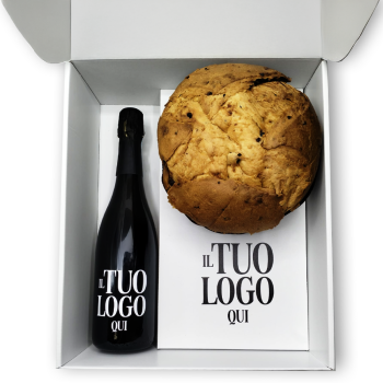 PANETTONE CON BOX PERSONALIZZATO + PROSECCO