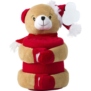 Peluche Cervo con coperta in pile, a tema natalizio Andrew
