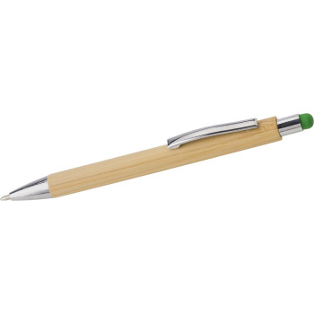 Penna a sfera in bamboo capacitiva, refill blu Claire