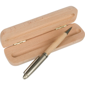 Penna a sfera Tobias | Legno di faggio | Scatola in legno