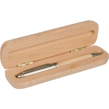 Penna a sfera Tobias | Legno di faggio | Scatola in legno