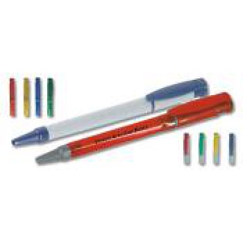 Penna sfera fusto traspar.verde fermaglio e anello silver refil nero