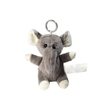 Plush elephant with keychain