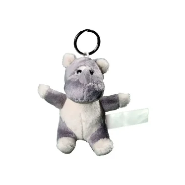 Plush rhino with keychain