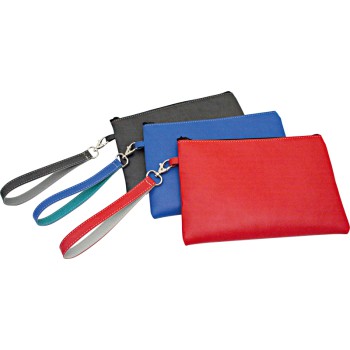 Pochette con zip e laccio con moschettone