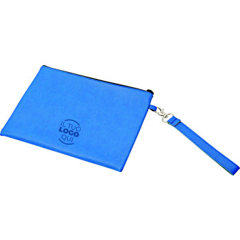 Pochette con zip e laccio con moschettone