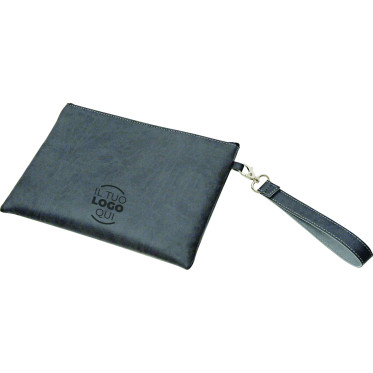 Pochette con zip e laccio con moschettone