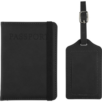 Porta passaporto ed etichetta bagagli in PU riciclato Zani