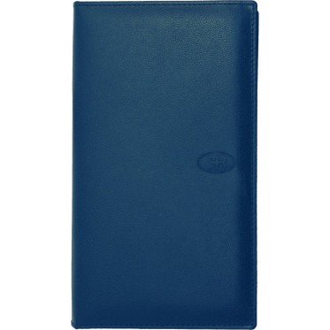 Portabiglietti in pelle di vitello blu