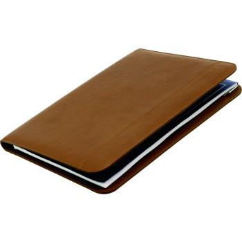 Portablocco in pelle cognac wrc due tasche interne e blocco notes