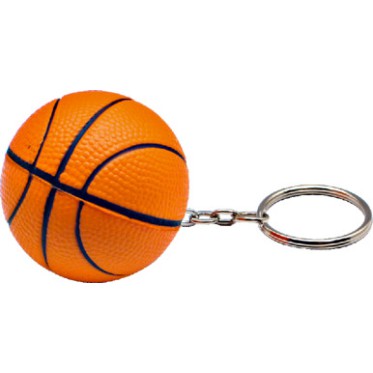 Portachiavi  antistress con riproduzione di pallina vari sport in materiale gommoso.