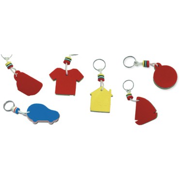 Portachiavi  galleggiante in multistrato colorato, spessore 1,3. Confezione da 100 pezzi.
