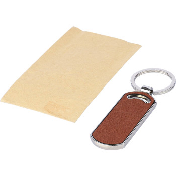 Portachiavi in pelle riciclata a forma ovale Jill