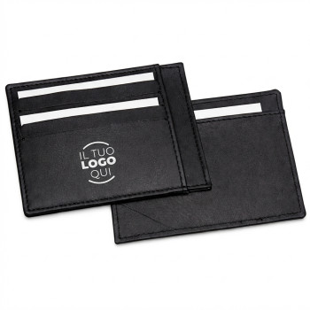 Portafoglio piatto in vera pelle pieno fiore con tasche portacarte