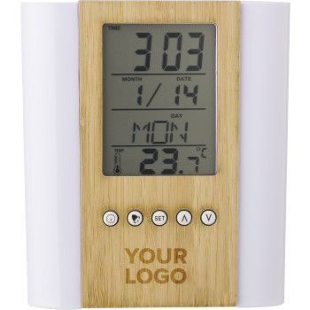 Portapenne in bamboo e plastica da tavolo Hassan