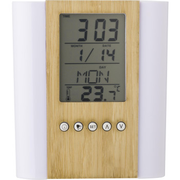 Portapenne in bamboo e plastica da tavolo Hassan