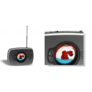 Radio  FM con pesciolino galleggiante, auto scan, colore silver. Funzionamento a batterie (escluse). Confezione in scatola.