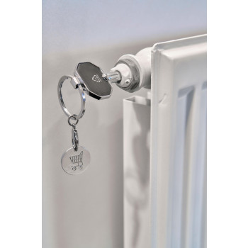 Recycled zinc alloy radiator bleed keychain Mara