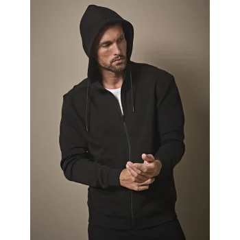 Ribbed Interlock Hooded Full Zip