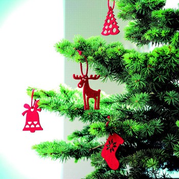 ROUGE - Set 6 decorazioni in feltro