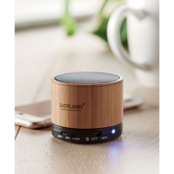 ROUND BAMBOO - Speaker wireless in bamboo