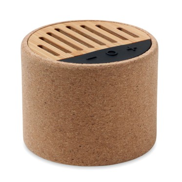 ROUND + - Speaker wireless in sughero