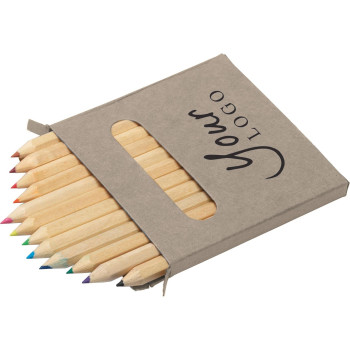 Set 12 matite in legno corte colorate Devin