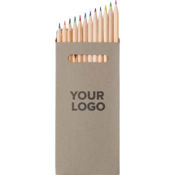 Set 12 matite in legno lunghe colorate Nina