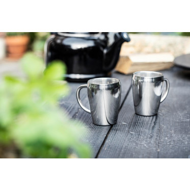 Set 2 tazze in acciaio inox riciclato, capacità 200 ml Naya