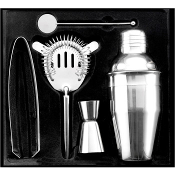 Set cocktail 5 accessori, in acciaio inox Natalina
