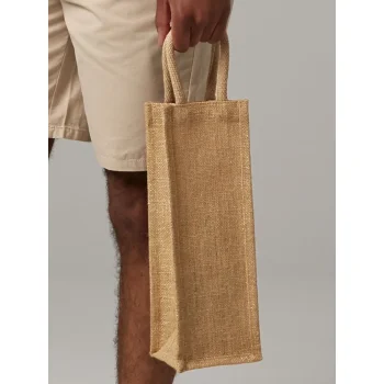 Shimmer Jute Bottle Bag