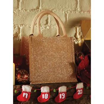 Shimmer Jute Mini Gift Bag
