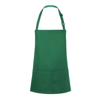 Short Bib Apron Basic With Buckle And Pocket 