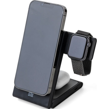 Stazione di ricarica wireless 3-in-1 in ABS riciclato Valerio